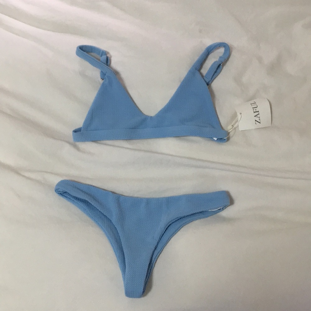 Baby blue cheeky bikini